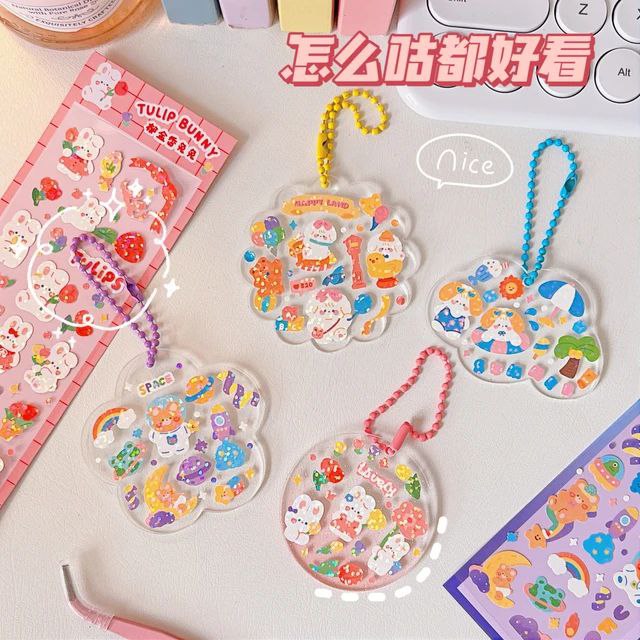 Kawaii Cartoon Laser Shining PVC Stickers