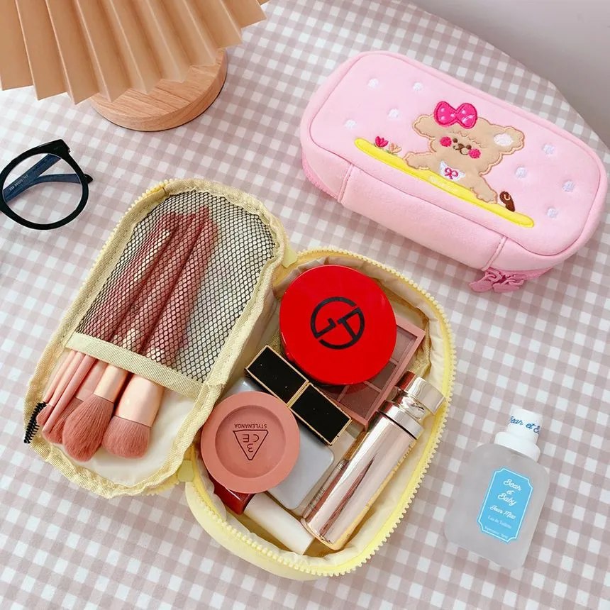 Kawaii Embroidery Large Soft Pouch