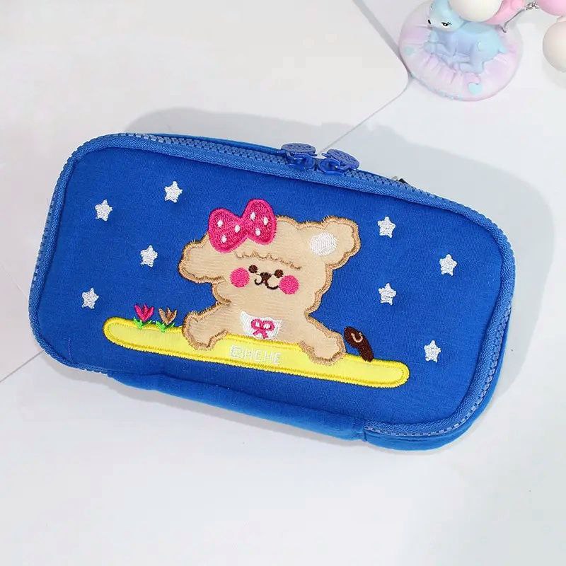 Kawaii Embroidery Large Soft Pouch