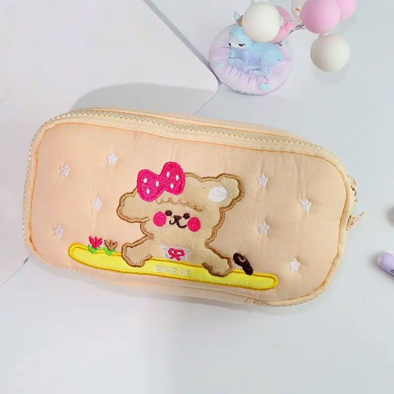 Kawaii Embroidery Large Soft Pouch