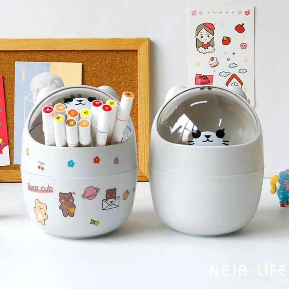 Kawaii Bear Trash Bin Storage Box