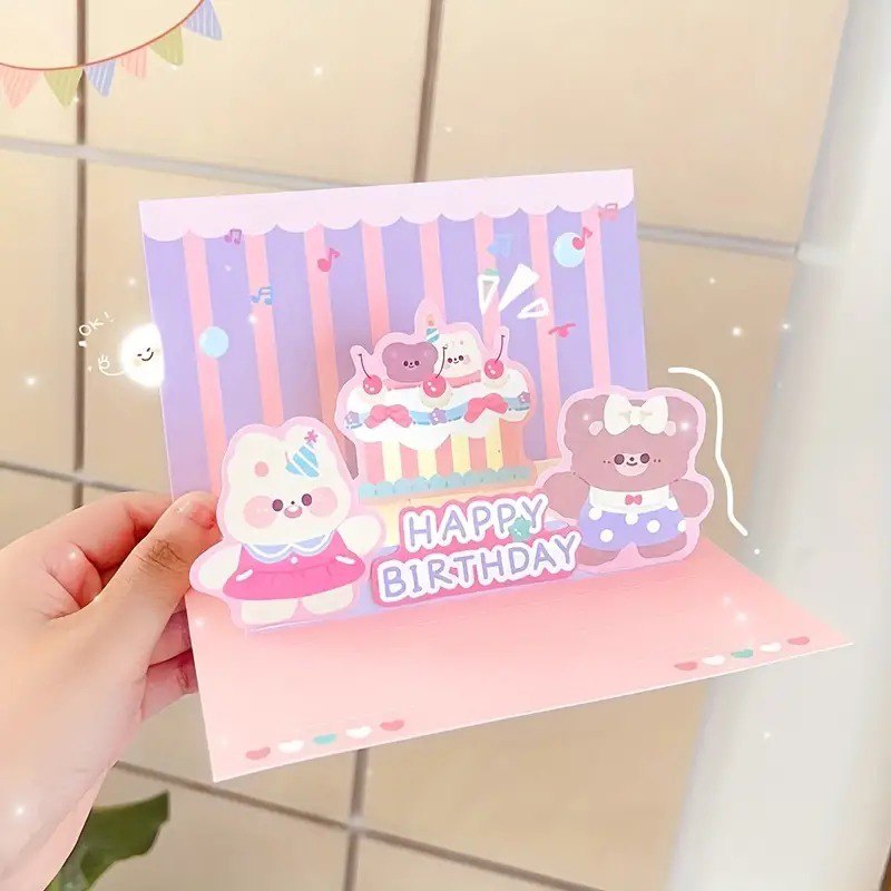 Kawaii Cartoon Birthday Greeting Card