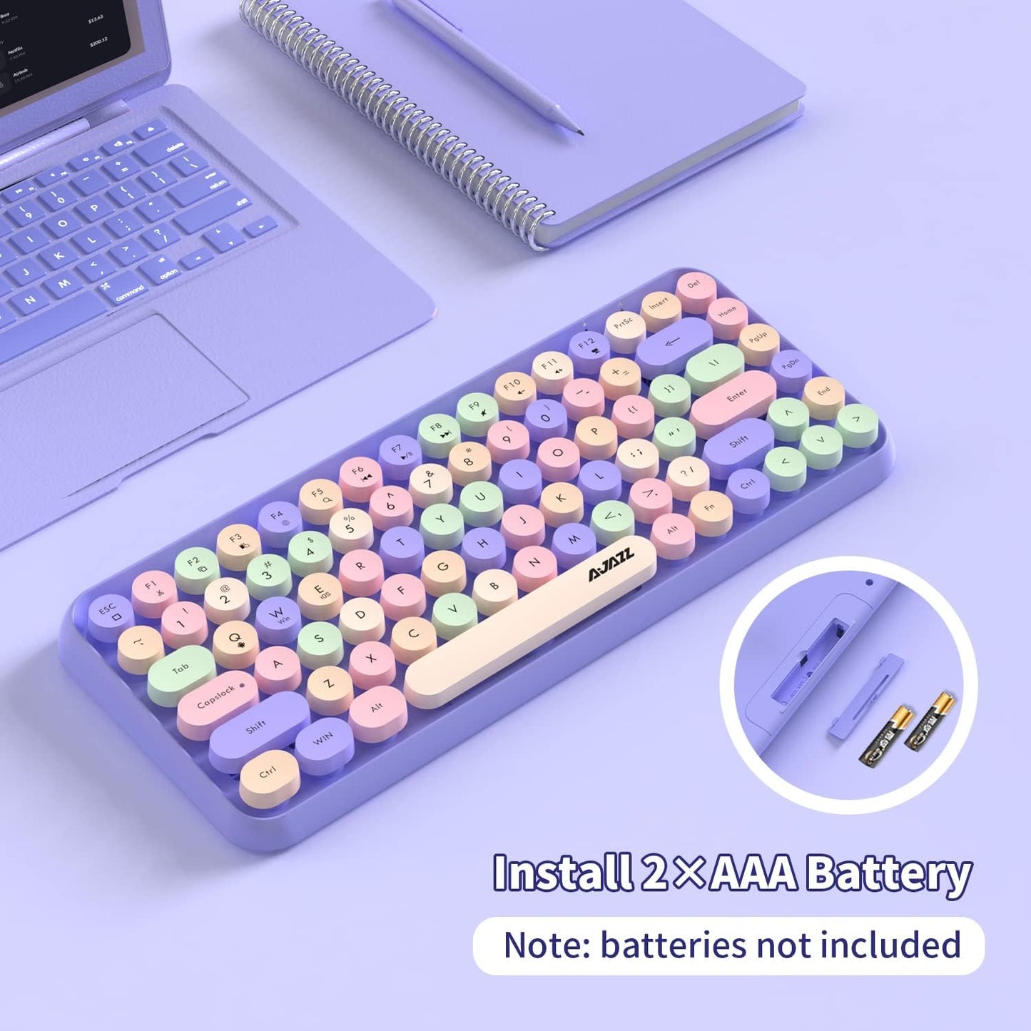 Portable Bluetooth Wireless Mini Compact Retro Typewriter Flexible 84Keys Design Keyboard