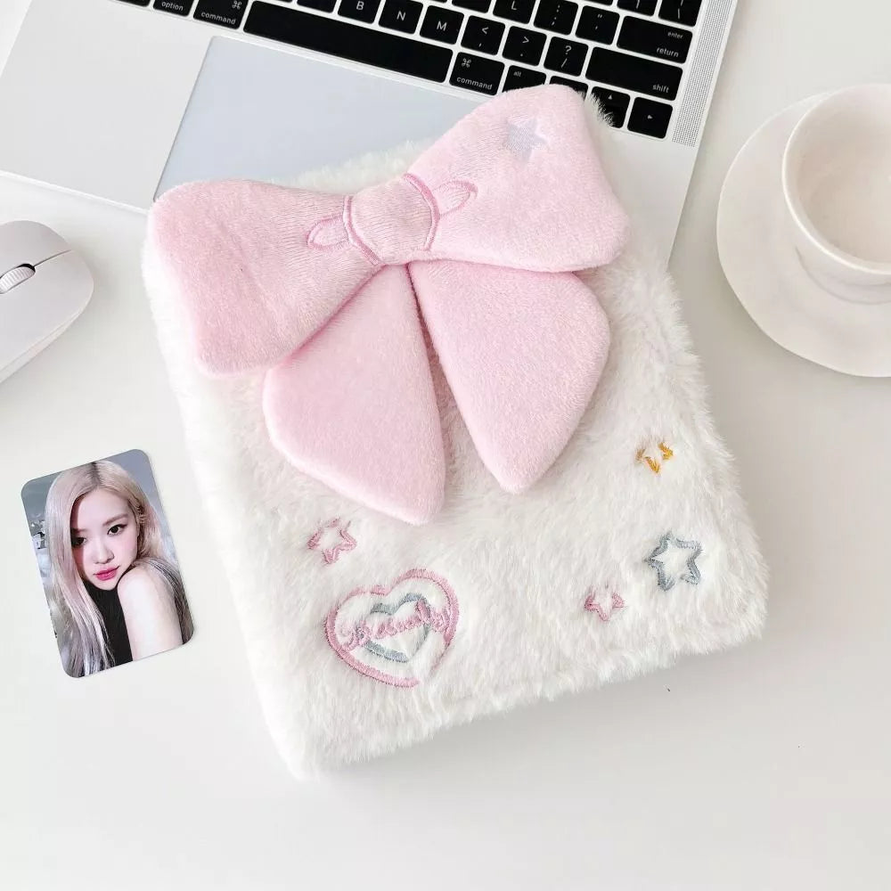 Kawaii Bow Plush Photo Album/Binder - Pink