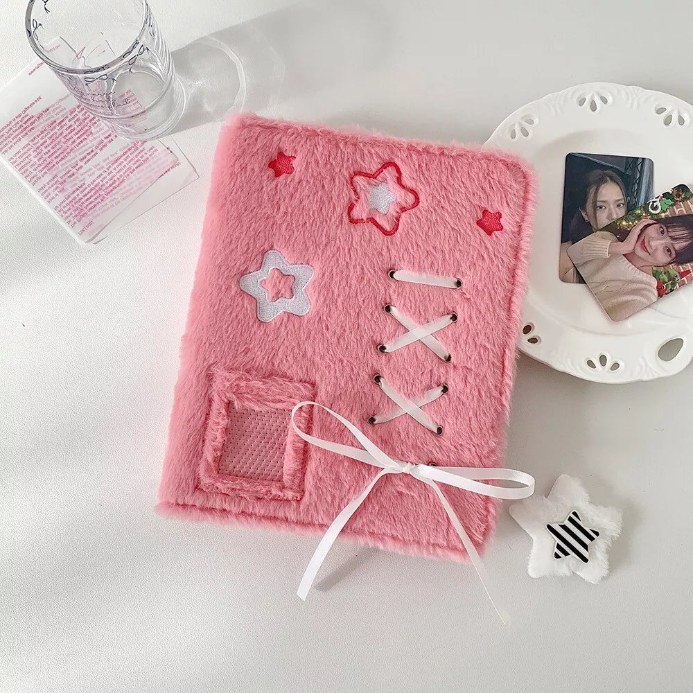 Bow Tie Plush Binder/Photo Album Pink