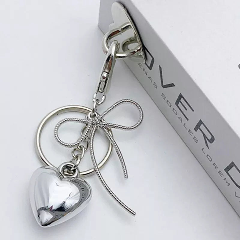 Bowknot Heart Pendant Keychain