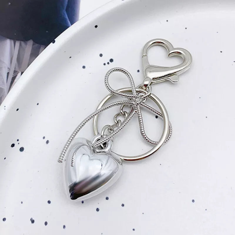 Bowknot Heart Pendant Keychain
