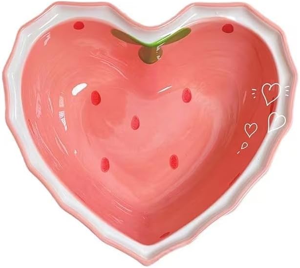 Pinterest Ceramic Heart Shaped Strawberry Meal Set (Set of 3)