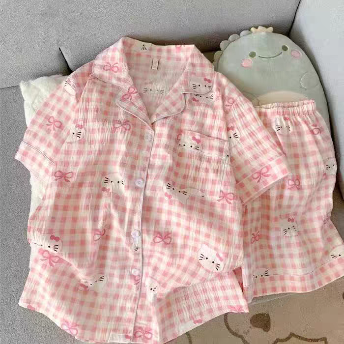 Hello Kitty/MyMelody - Pink - Cotton Pyjama Set - XS