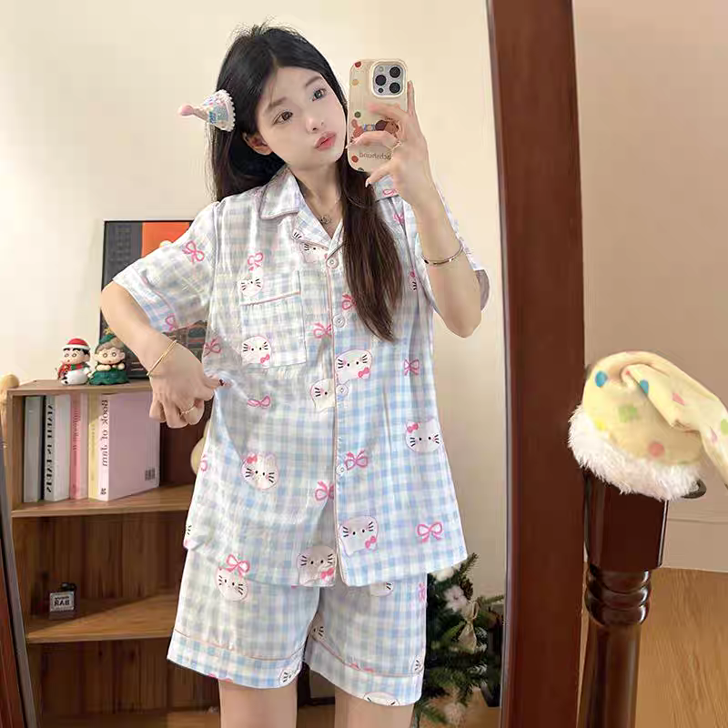 Hello Kitty/MyMelody - Pink - Cotton Pyjama Set - XS