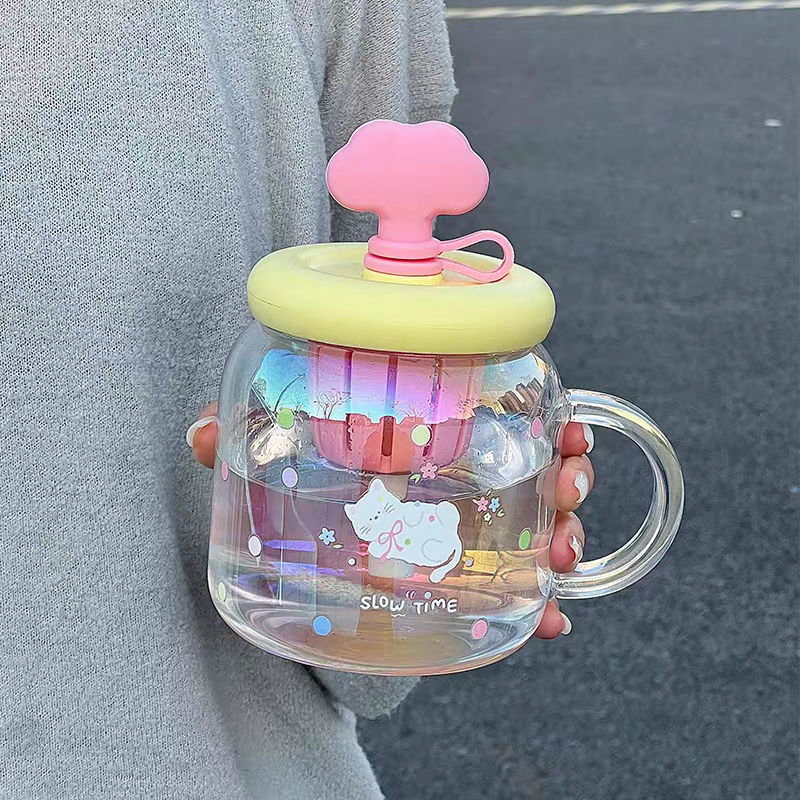 Hello Kitty Glass Mug with Strainer - Preorder