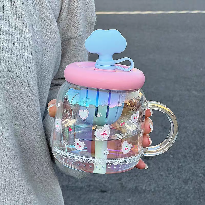Hello Kitty Glass Mug with Strainer - Preorder