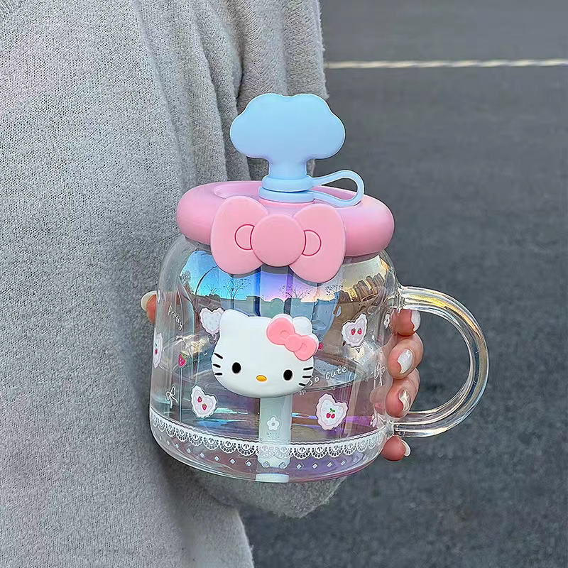 Hello Kitty Glass Mug with Strainer - Preorder