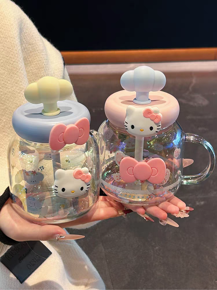 Hello Kitty Glass Mug with Strainer - Preorder