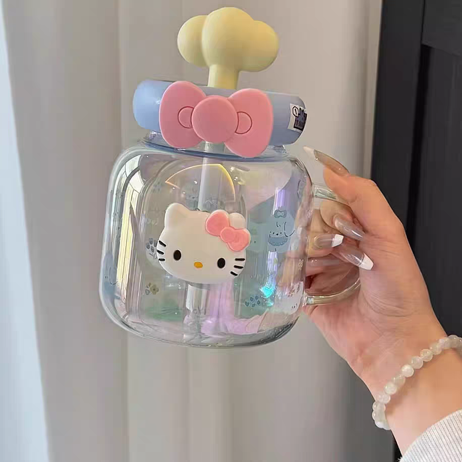 Hello Kitty Glass Mug with Strainer - Preorder