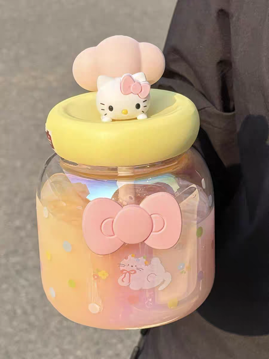 Hello Kitty Glass Mug with Strainer - Preorder