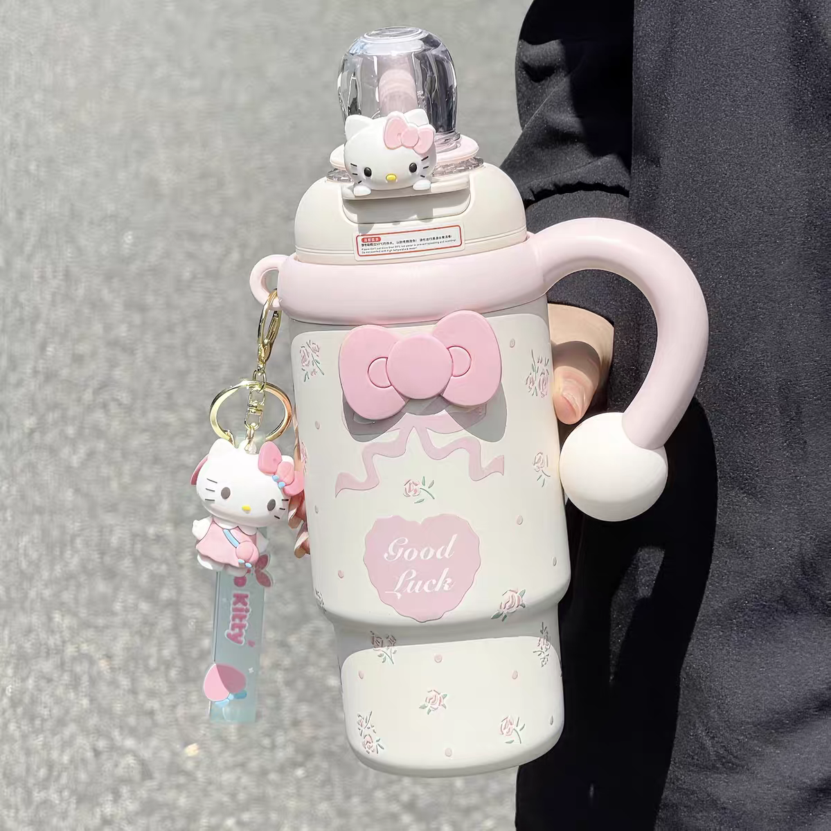 Kawaii Large-capacity Insulated tumbler with strainer (including Hello Kitty Accessories) - Preorder