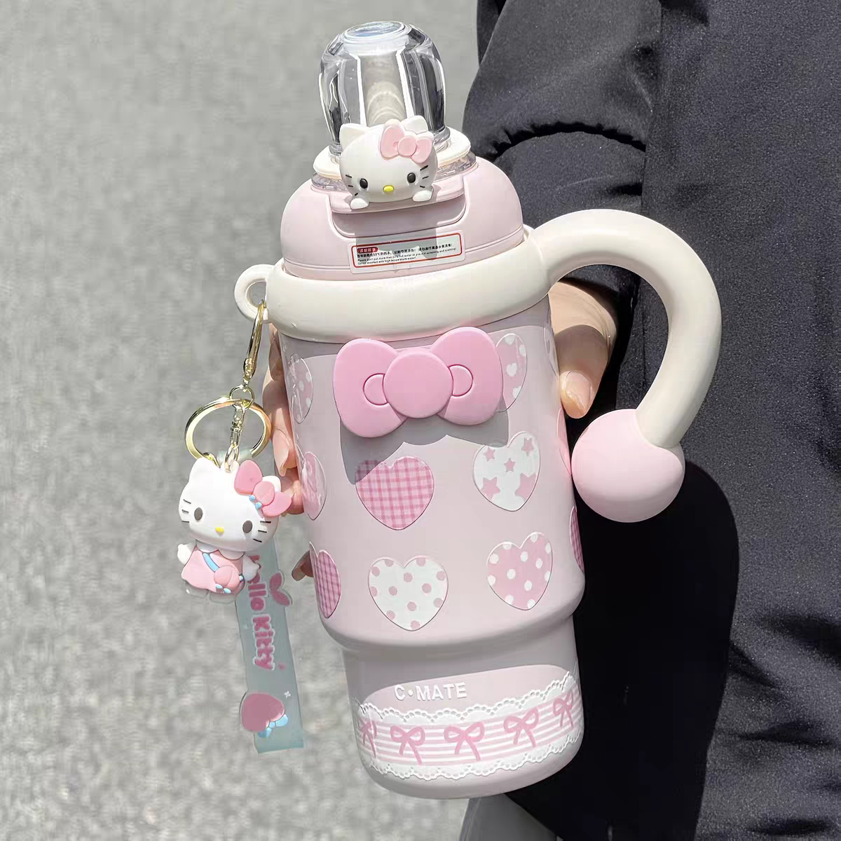 Kawaii Large-capacity Insulated tumbler with strainer (including Hello Kitty Accessories) - Preorder