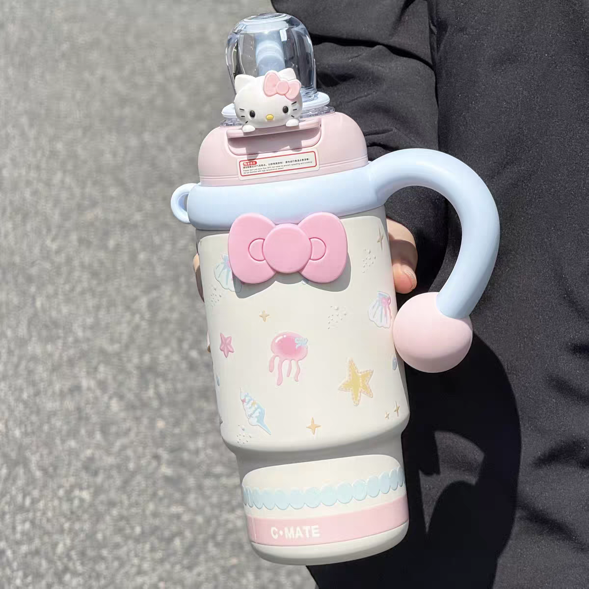Kawaii Large-capacity Insulated tumbler with strainer (including Hello Kitty Accessories) - Preorder