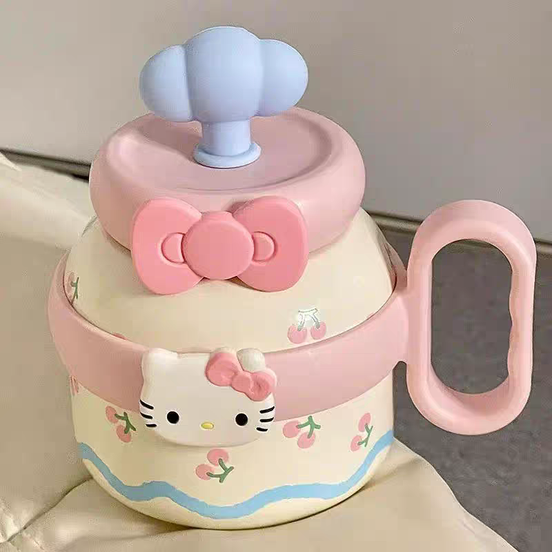 Hello Kitty Large-capacity Insulated tumbler with strainer - Preorder