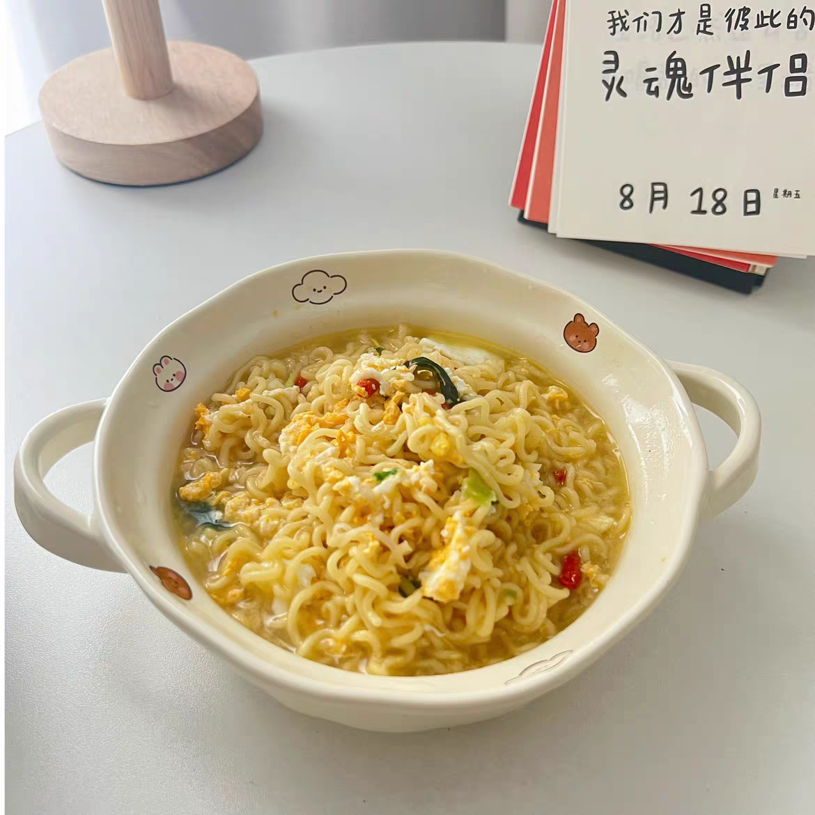 Korean Aesthetic Bear Bowl - Clearance Piece