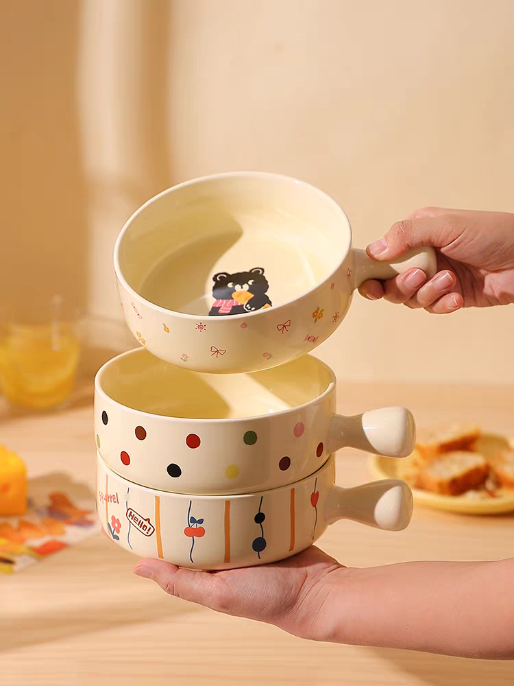 Kawaii Bear & Puppy Breakfast Bowl