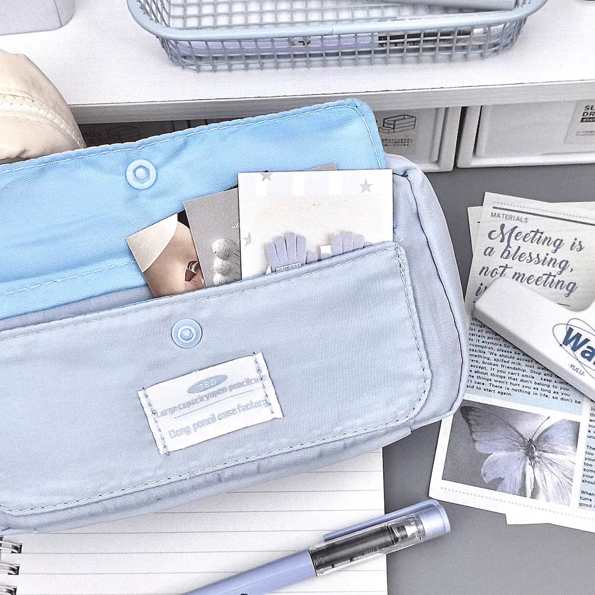 Pastel Shade Large Capacity Stationery Pouch