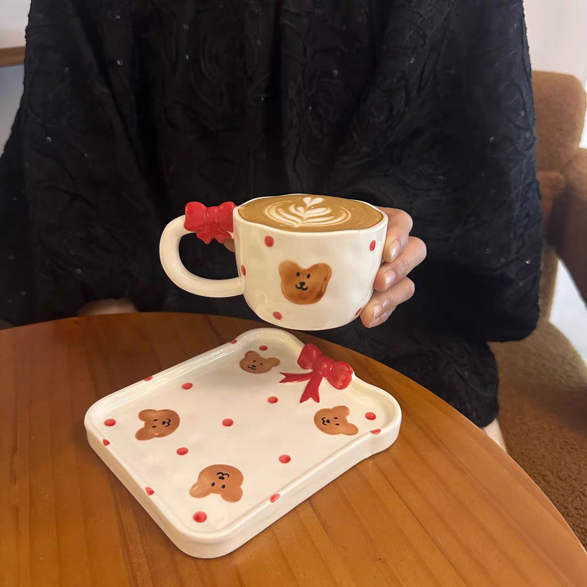 Pinterest Bow White Mug Set (Cup & Saucer)