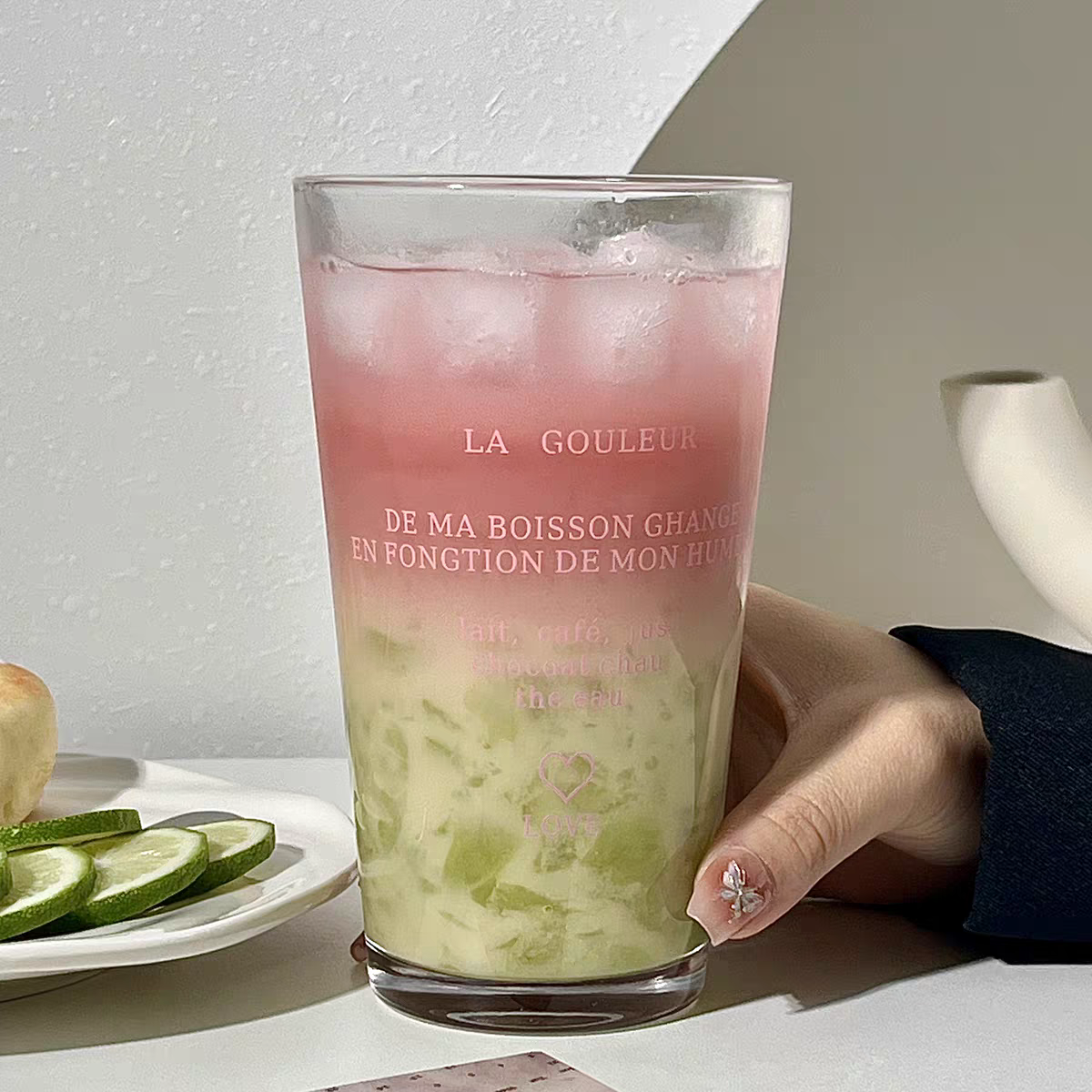 La Gouleur Glass Cup With Straw & Cap