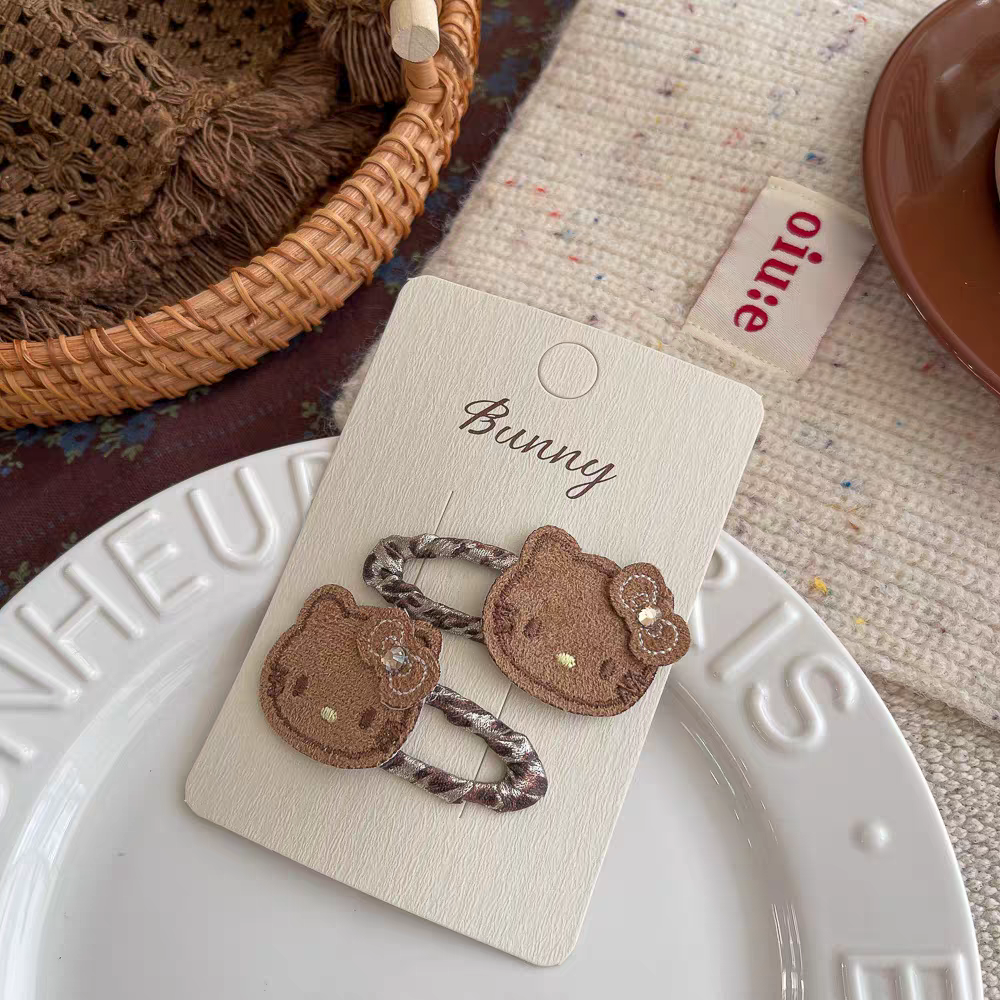 Brown HK Hair Clip - Pair