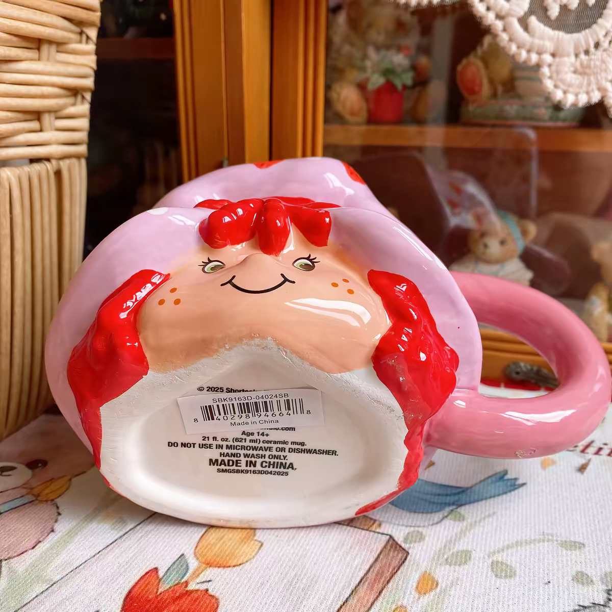Strawberry Shortcake Handmade Hand-Painted Ceramic Cup - Rare