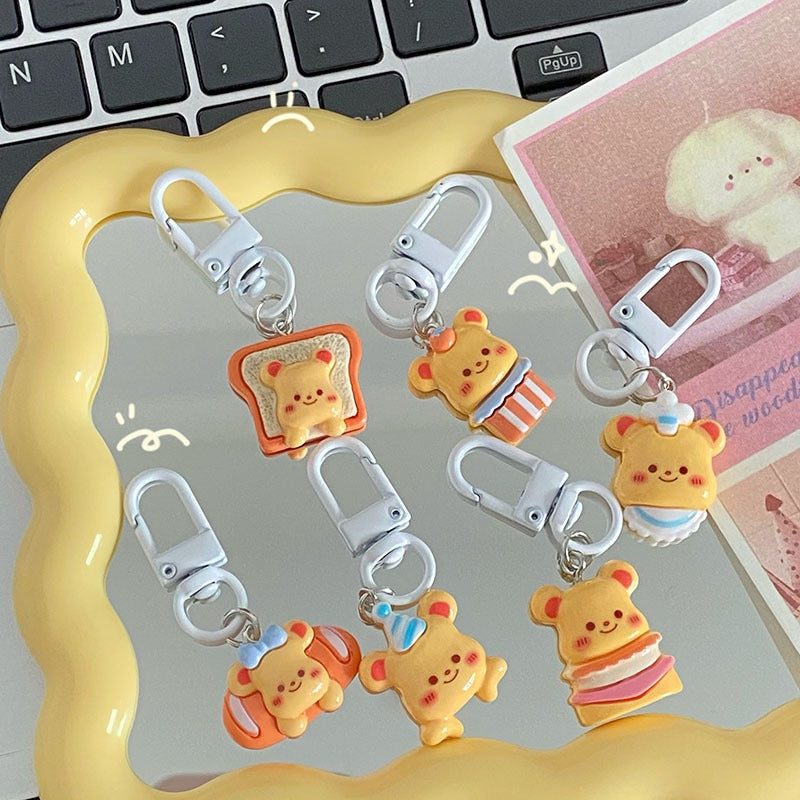 Cute Butter Bear Pendant Keychain - Model 1