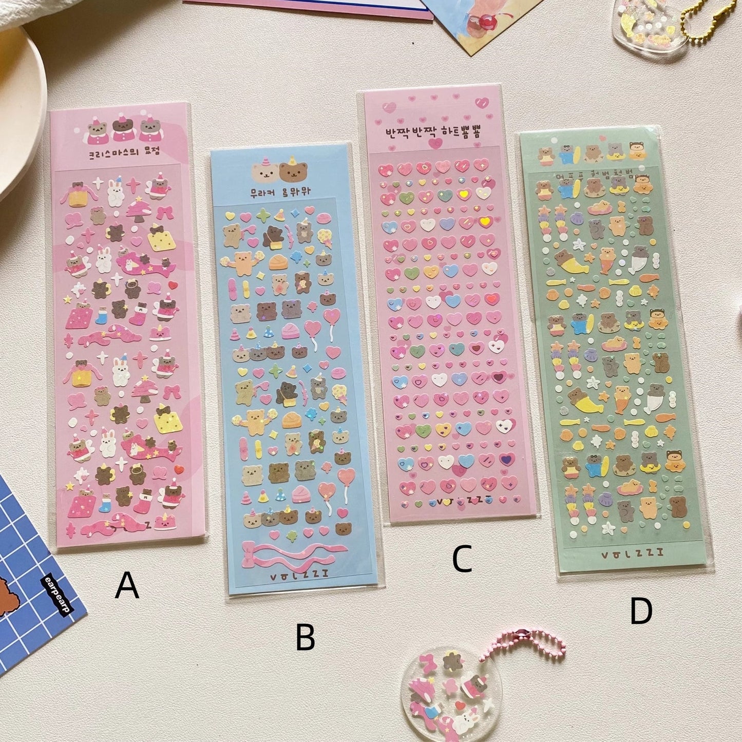 Korean Pastel Kawaii Shiny Stickers