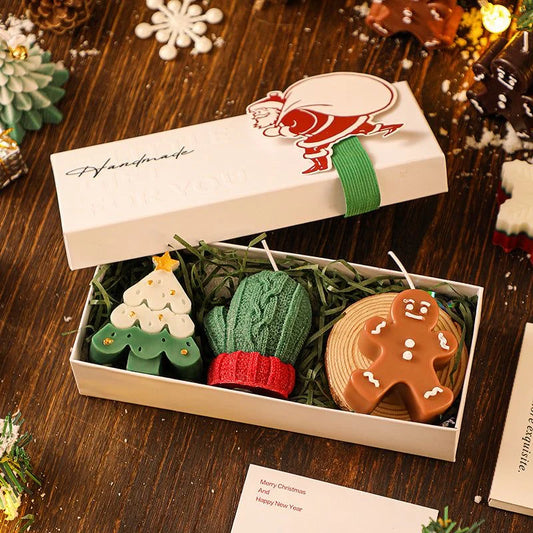 Handmade Christmas Scented Candle Gift Set – 3 Pcs