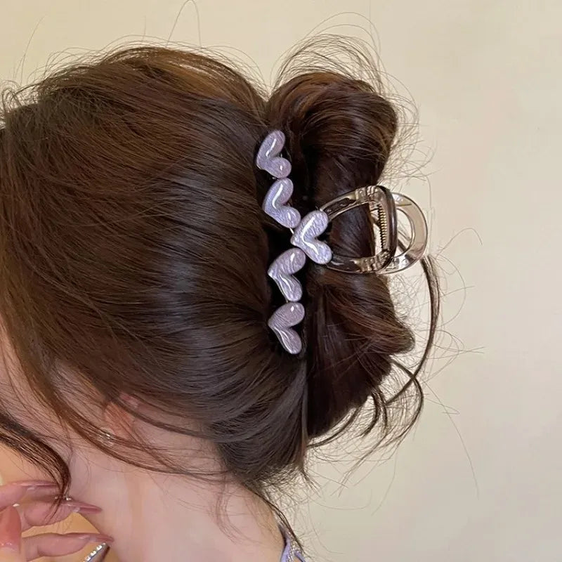 Cute Jelly Heart Hair Claw Clip