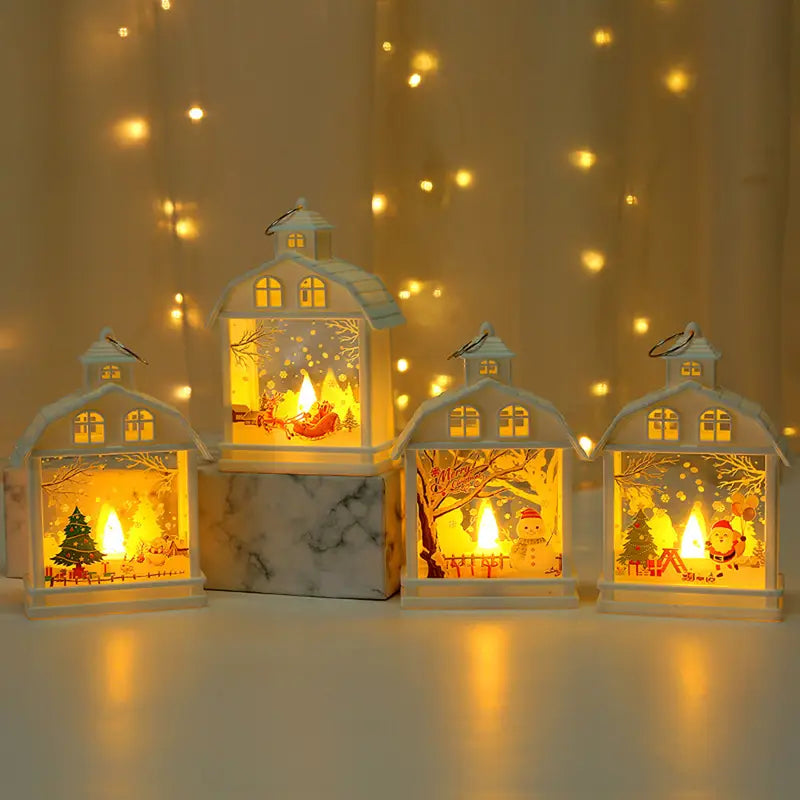 Vintage Christmas Lantern with LED Candle/Lamp