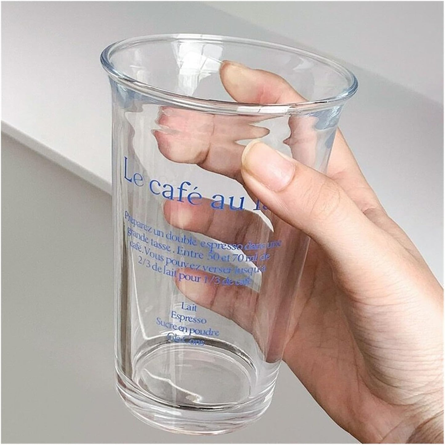 Japanese Latte Glass Tumbler - Blue
