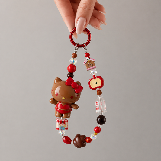 TOPTOY Summer Rainbow Candy Tanned Hello Kitty Handmade Charm Key/Phone Chain - Official Charm