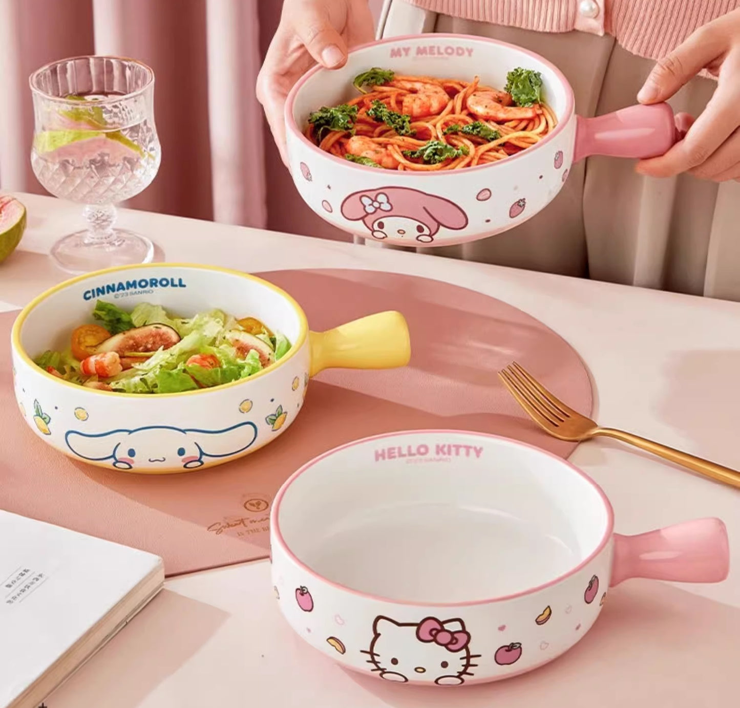 Sanrio Handle Ceramic Bowl