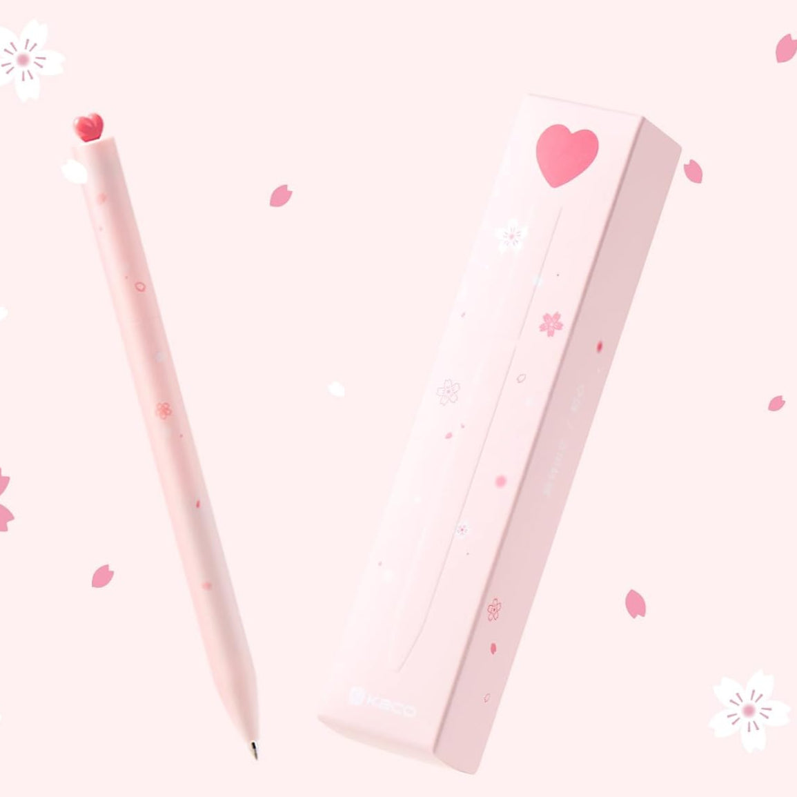 Roller Sakura Pink Heart Pen with Refills