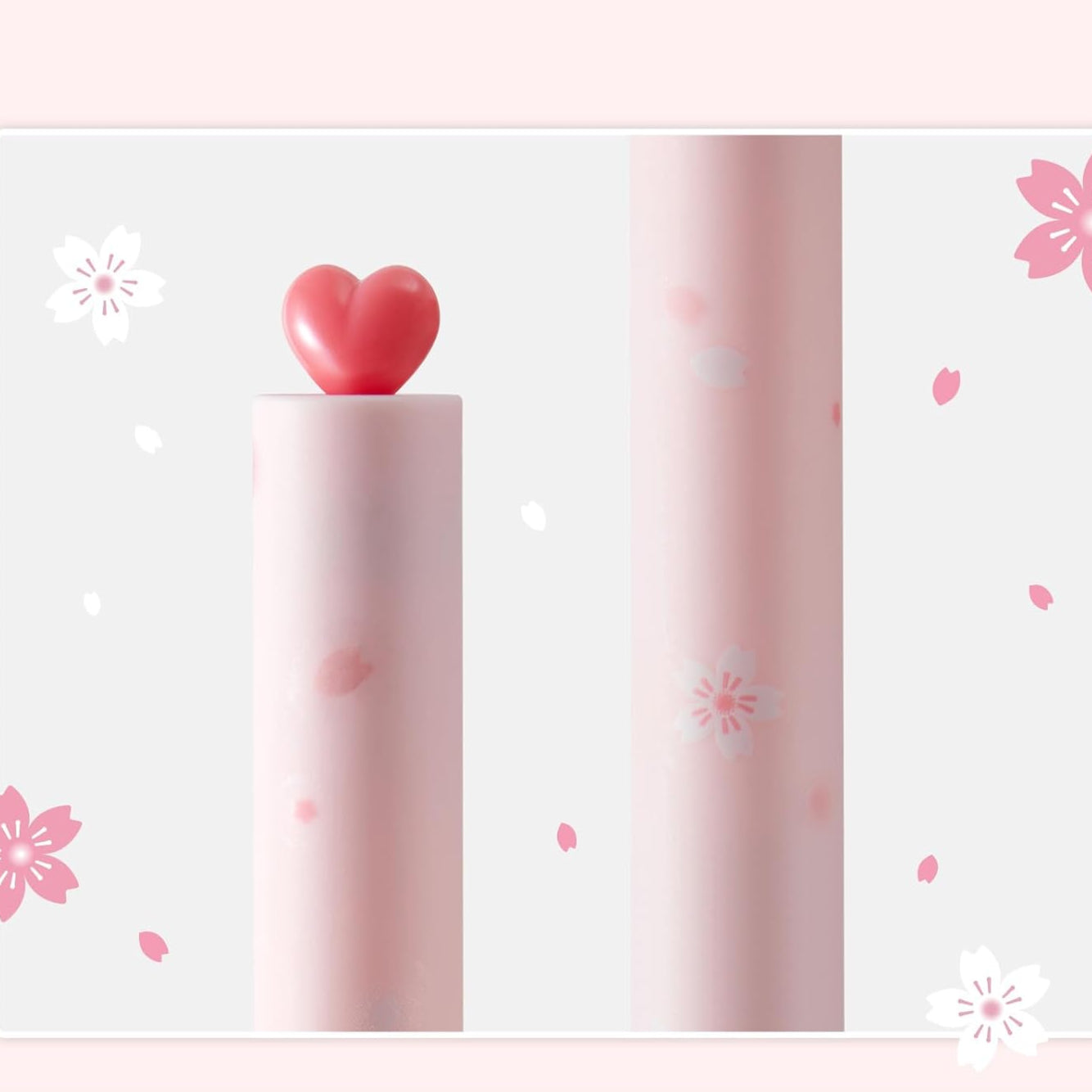 Roller Sakura Pink Heart Pen with Refills