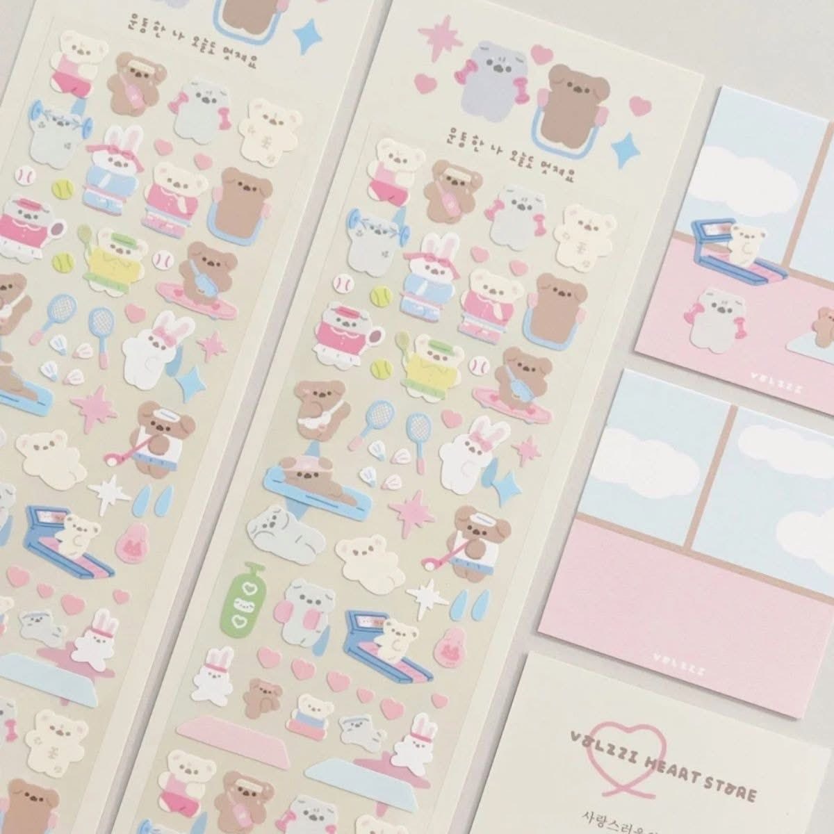 Korean Deco Shiny Bear Sticker Sheet