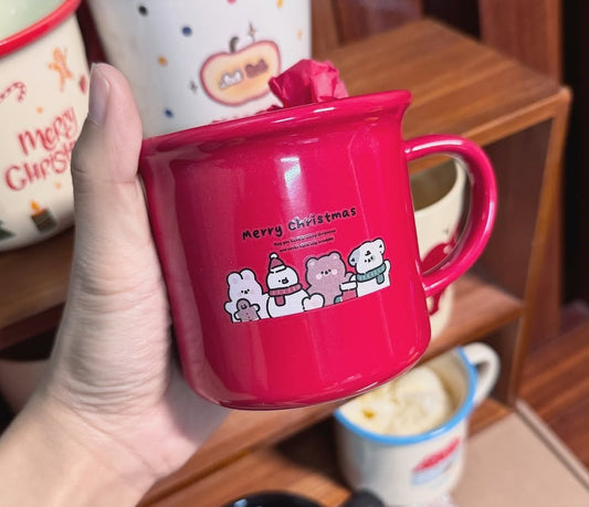 Merry Christmas Ceramic Mug - Red