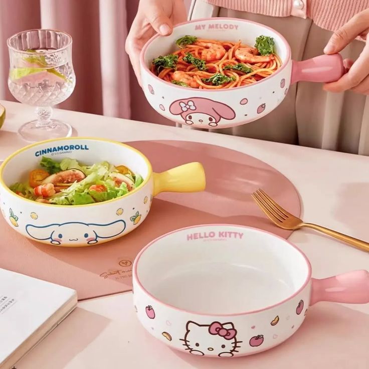 Sanrio Hello Kitty Ceramic Soup Bowl with Handle
