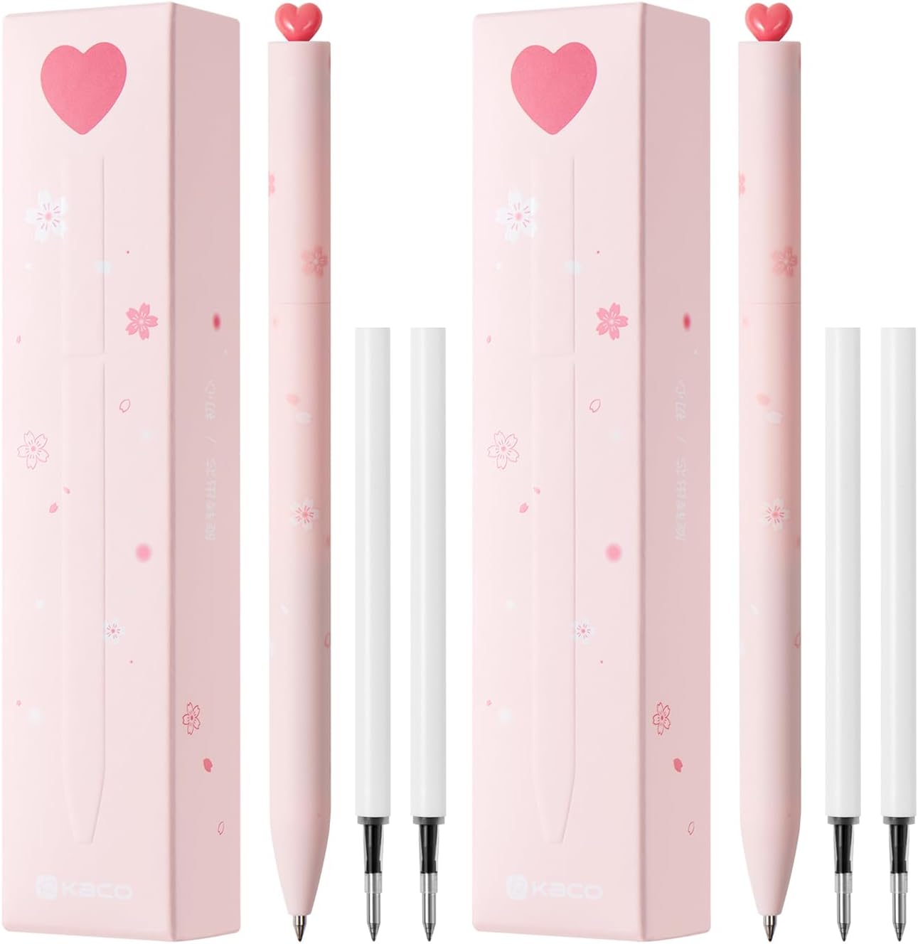 Roller Sakura Pink Heart Pen with Refills