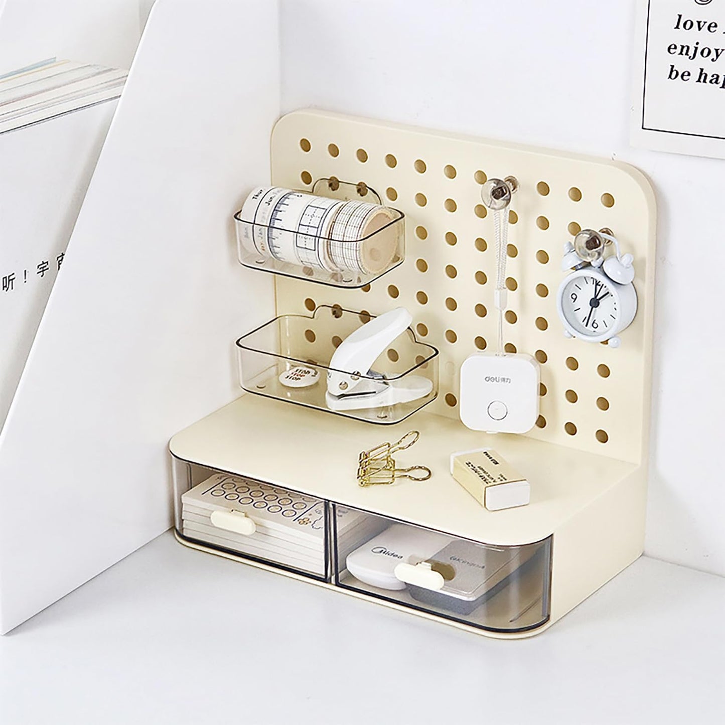 Perforated Board Desk Organizer