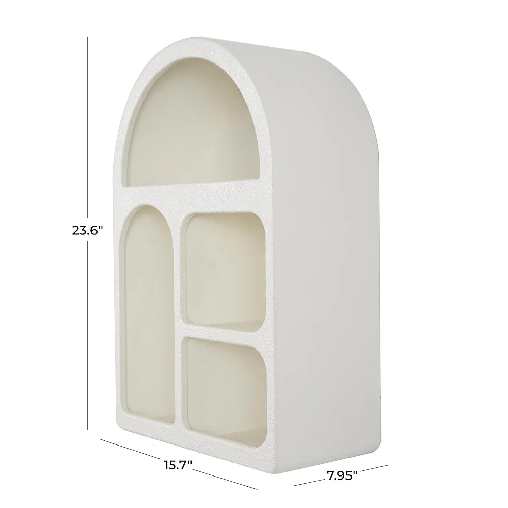 Pinterest Geometric Arched 4 Shelf Wall Shelf with Varying Block Shapes - Cream