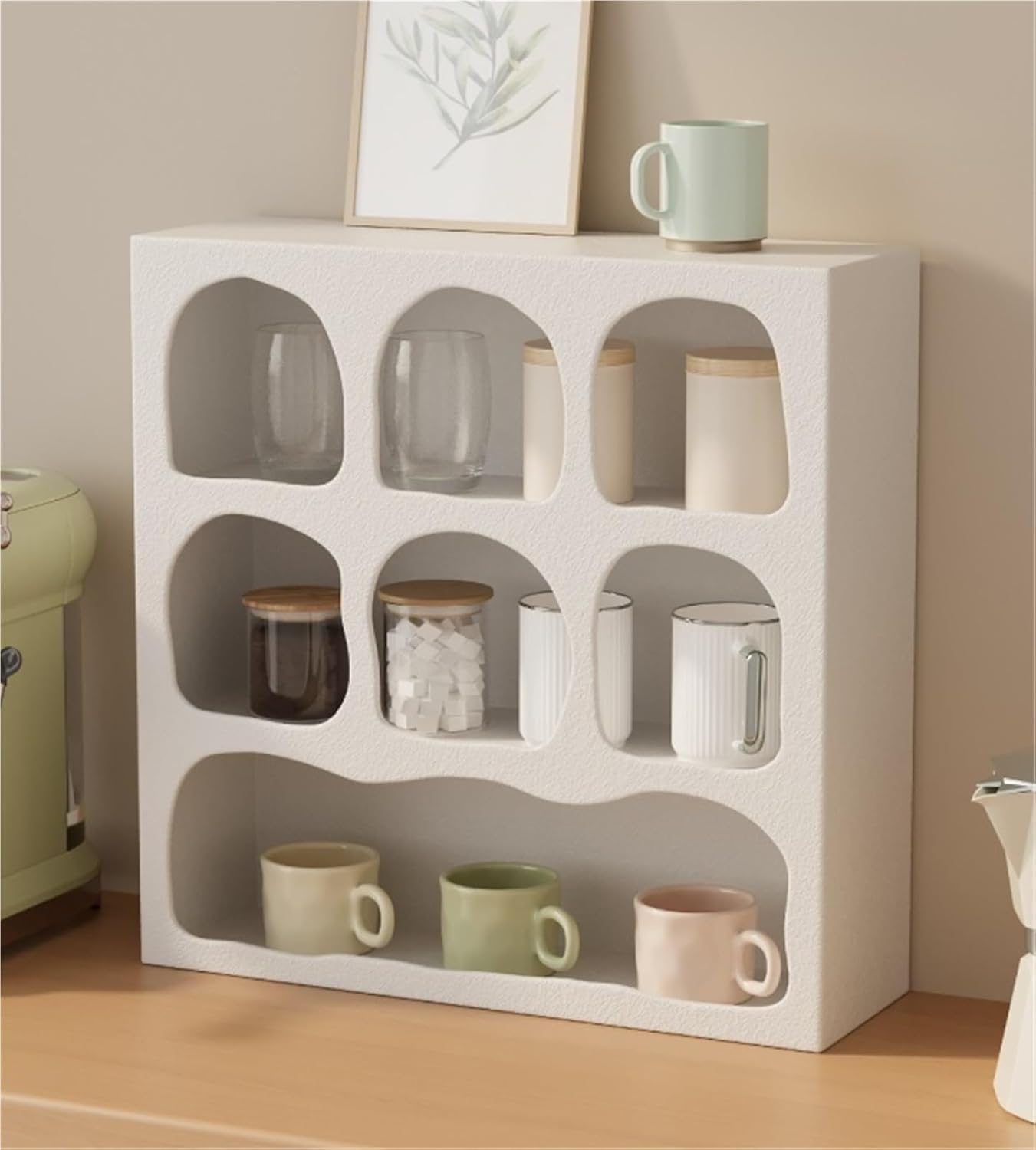 Pinterest Geometric Arched Mug Shelf Wall Shelf with Varying Block Shapes [Only Organiser, No Accessories/Cups]
