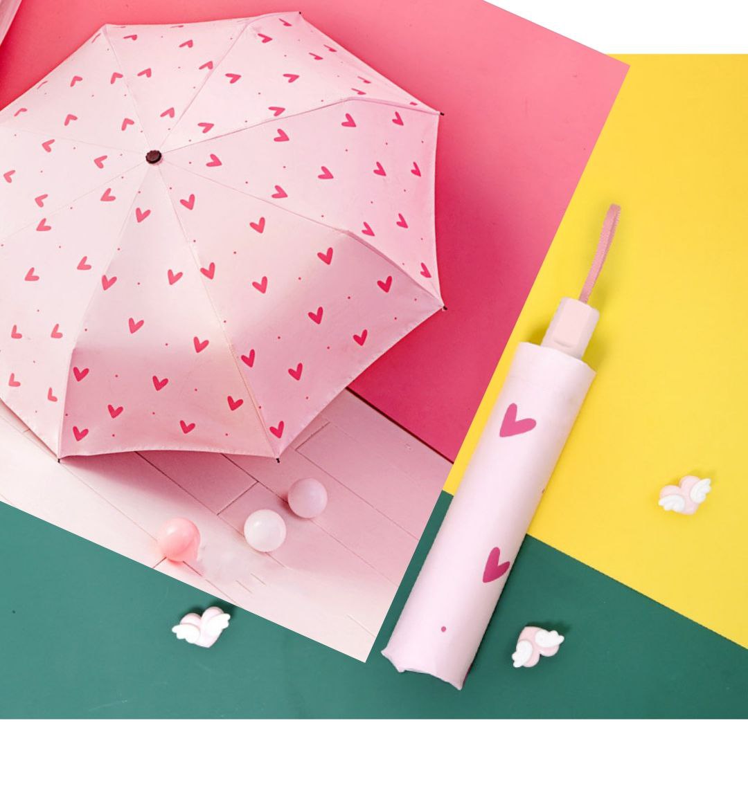 Pink heart Umbrella