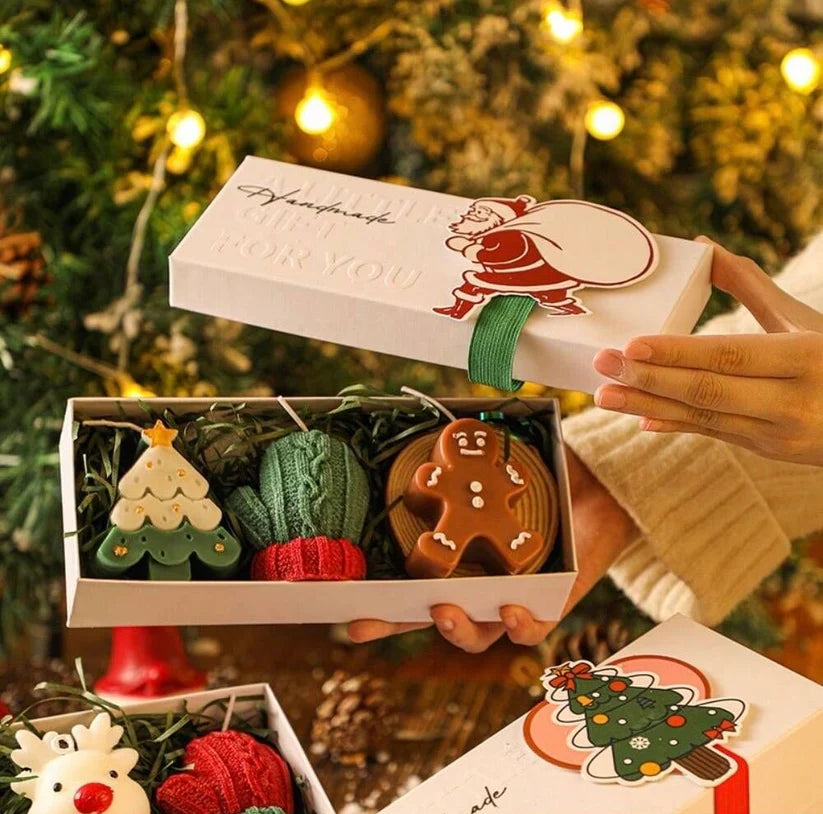 Handmade Christmas Scented Candle Gift Set – 3 Pcs